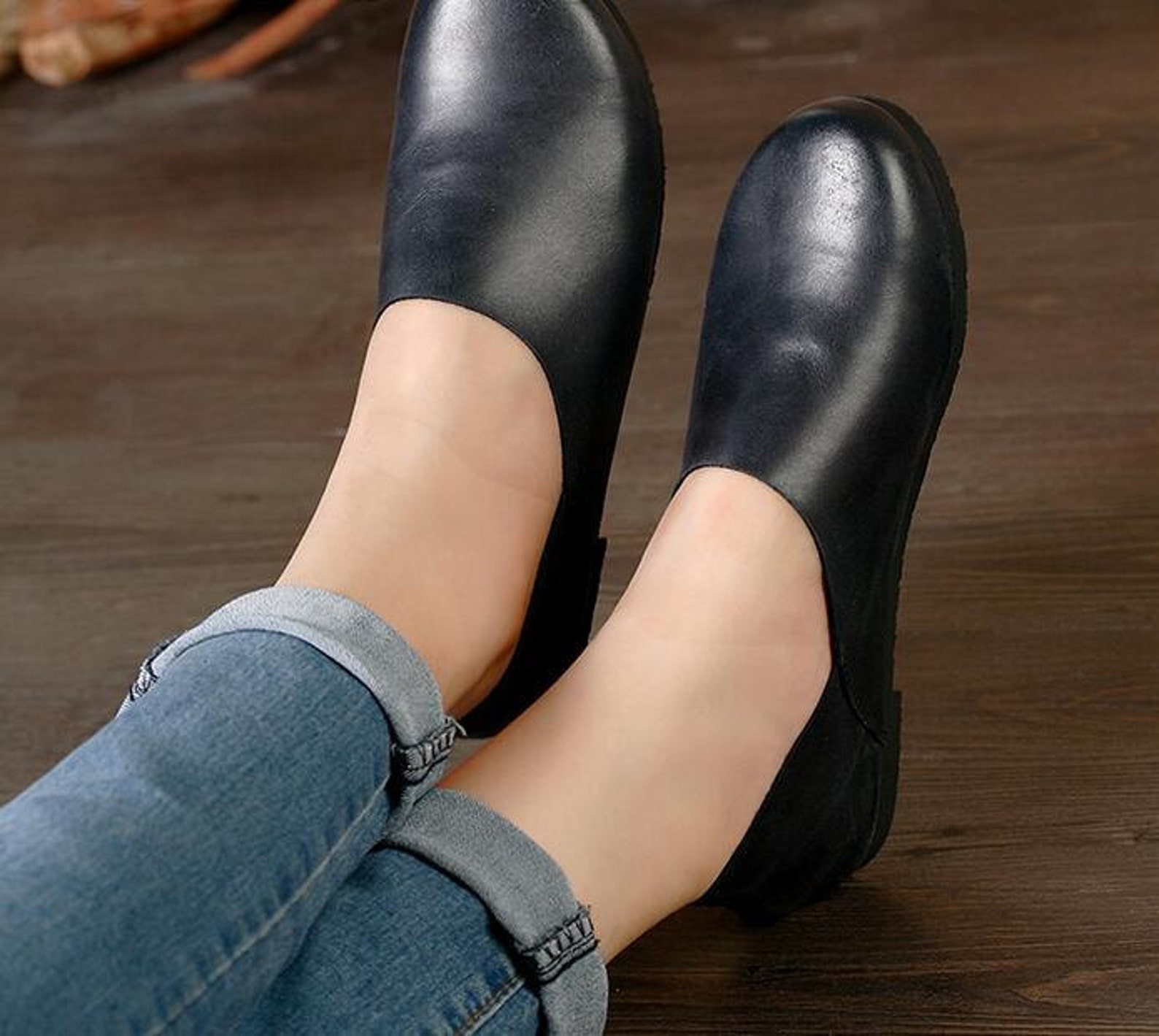 2 colors! handmade soft leather flat shoes,oxford women shoes, flat shoes, slip-ons, loafers, ballet shoes,black shoes, gray sho