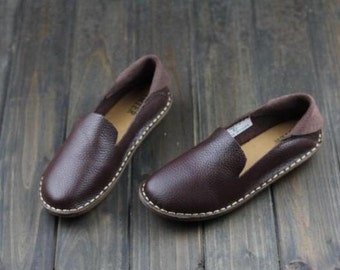 Handmade Women Flat Leather Shoescomfortable Oxford Shoes - Etsy