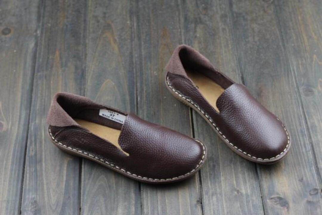 Handmade Brown Color Shoes for Women,oxford Shoes, Flat Shoes, Retro ...