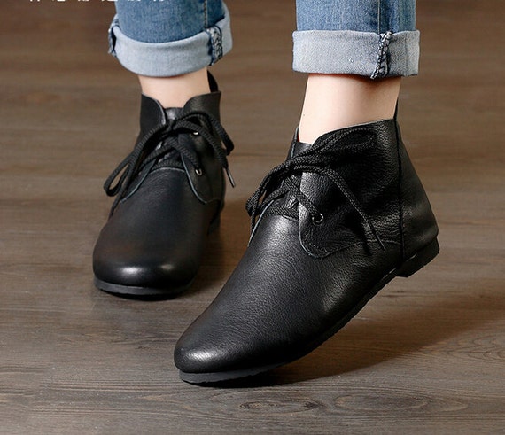lobo va a decidir Gimnasta Zapatos negros hechos a mano botines oxford mujeres otoño - Etsy España