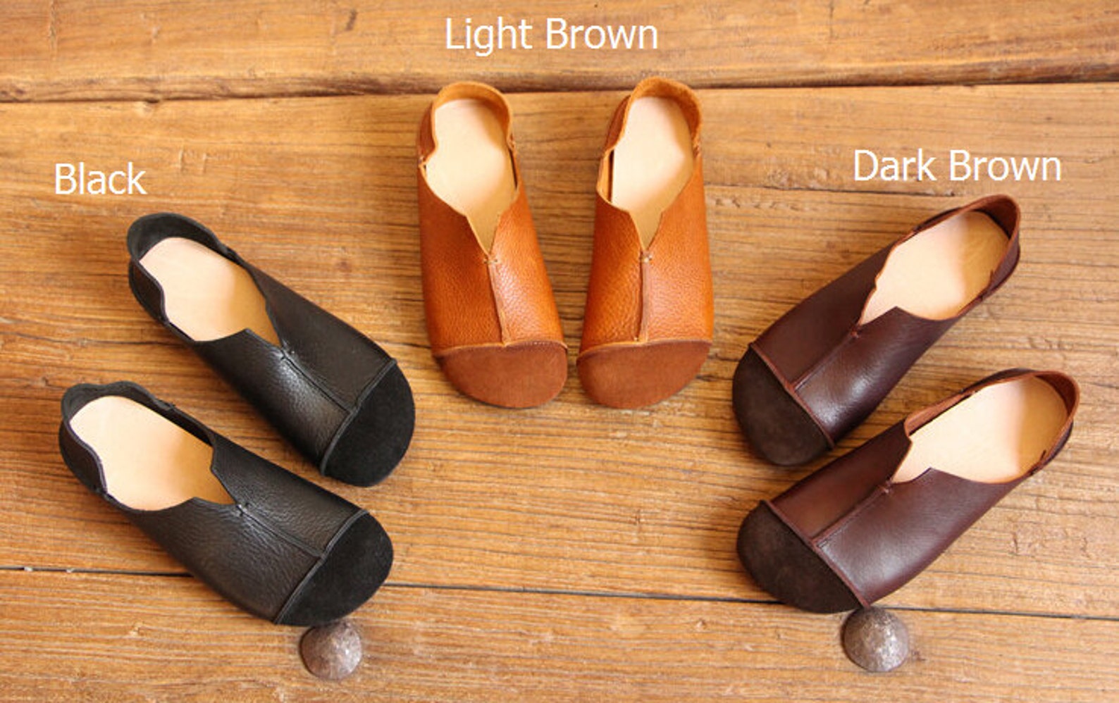 Handmade Women Shoesoxford Shoes Flat Shoes Retro Leather Etsy