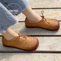 Hot!Handmade Leather Shoes for Women,Oxford Retro Shoes,Soft Sole Shoes,Personal Style Flat Simple Tie Shoes