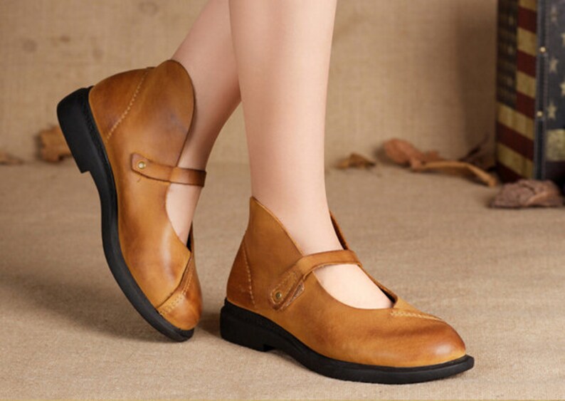 2 Colors Handmade Women's Leather Shoes Fashion Flat Etsy Israel