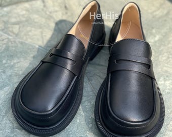 Handmade Women Loafers Shoes,flat Leather Shoes,comfortable Oxford