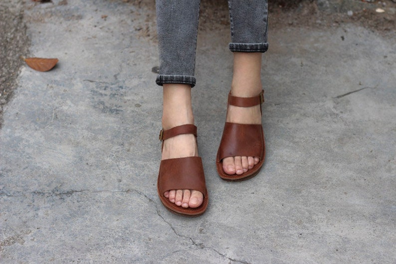 Handmade Women's Flat Sandals Leather Sandals Leather Etsy