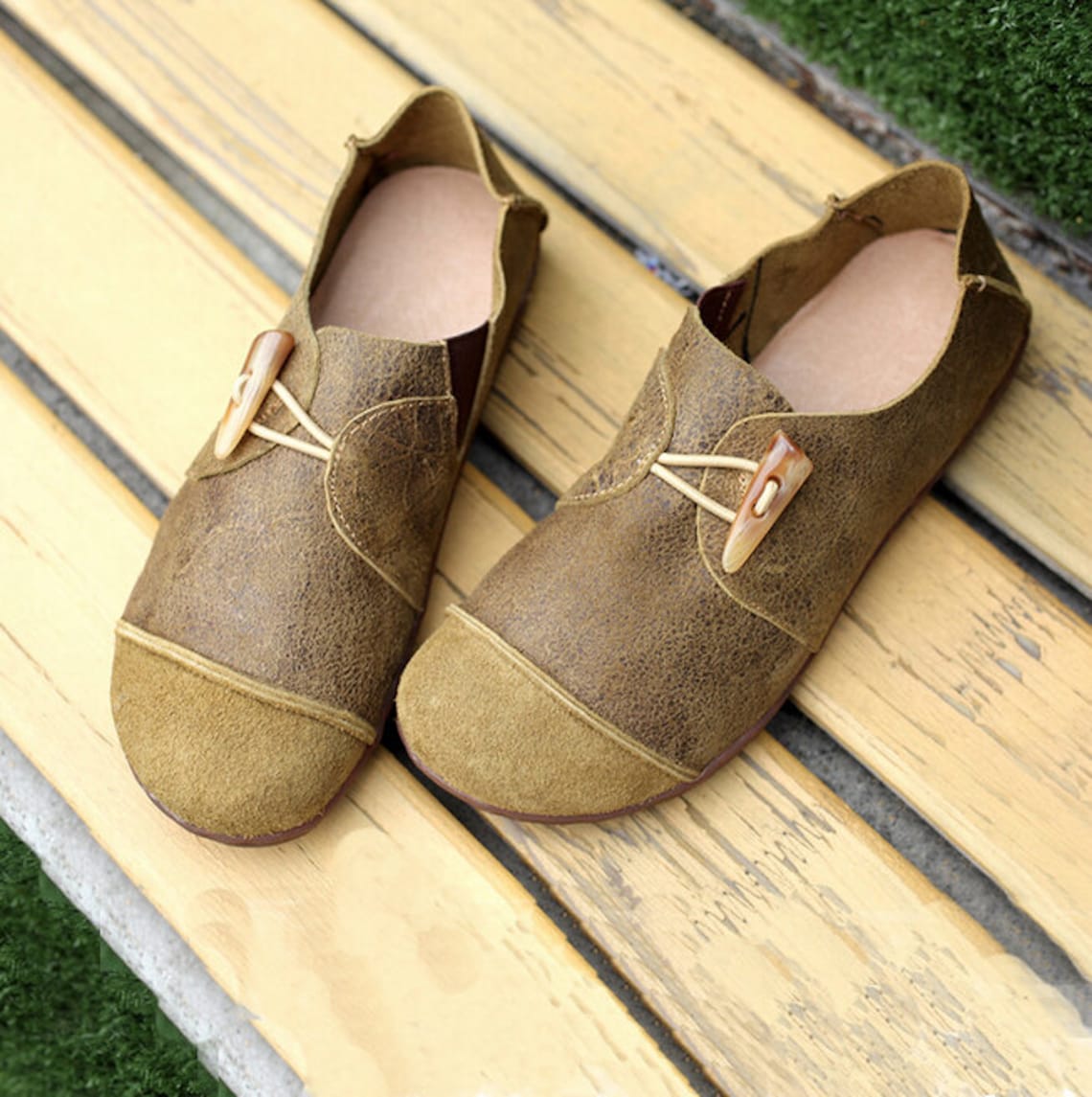 Large Size Handmade Shoesoxford Women Shoes Flat Shoes Etsy