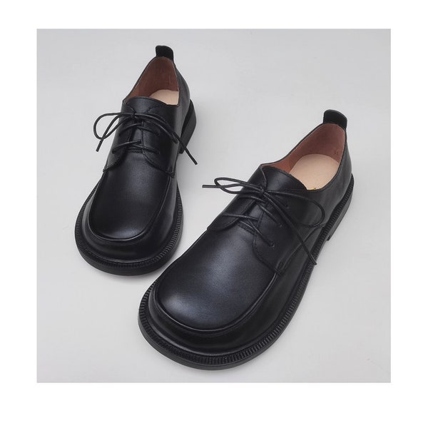 Handmade Men's Shoes,Oxford men Shoes, Men's Wide Shoes,Wide Toe Box Shoes,Flat Shoes, Retro Leather Shoes, Casual Shoes,Men's Tie Shoes