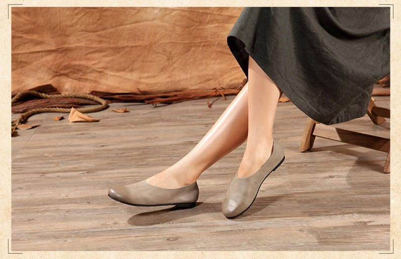 Handgemachte weiche Schuhe, Oxford Damenschuhe, Flachschuhe, Retro Lederschuhe, Slip-ons, Loafers, Ballettschuhe Bild 6