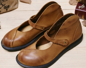 2 Farben! Handgemachte Damen Lederschuhe, Mode flache Schuhe, süße Ledersandalen, Sommerschuhe Sandalen für Frauen