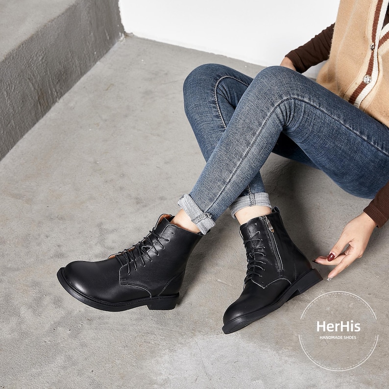 Handmade Women Leather Boots,oxford Women Flat Shoes, Casual Shoes