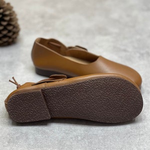 Handmade Soft Shoes for Women,Oxford Shoes, Flat Shoes, Retro Leather Shoes, Slip Ons image 4