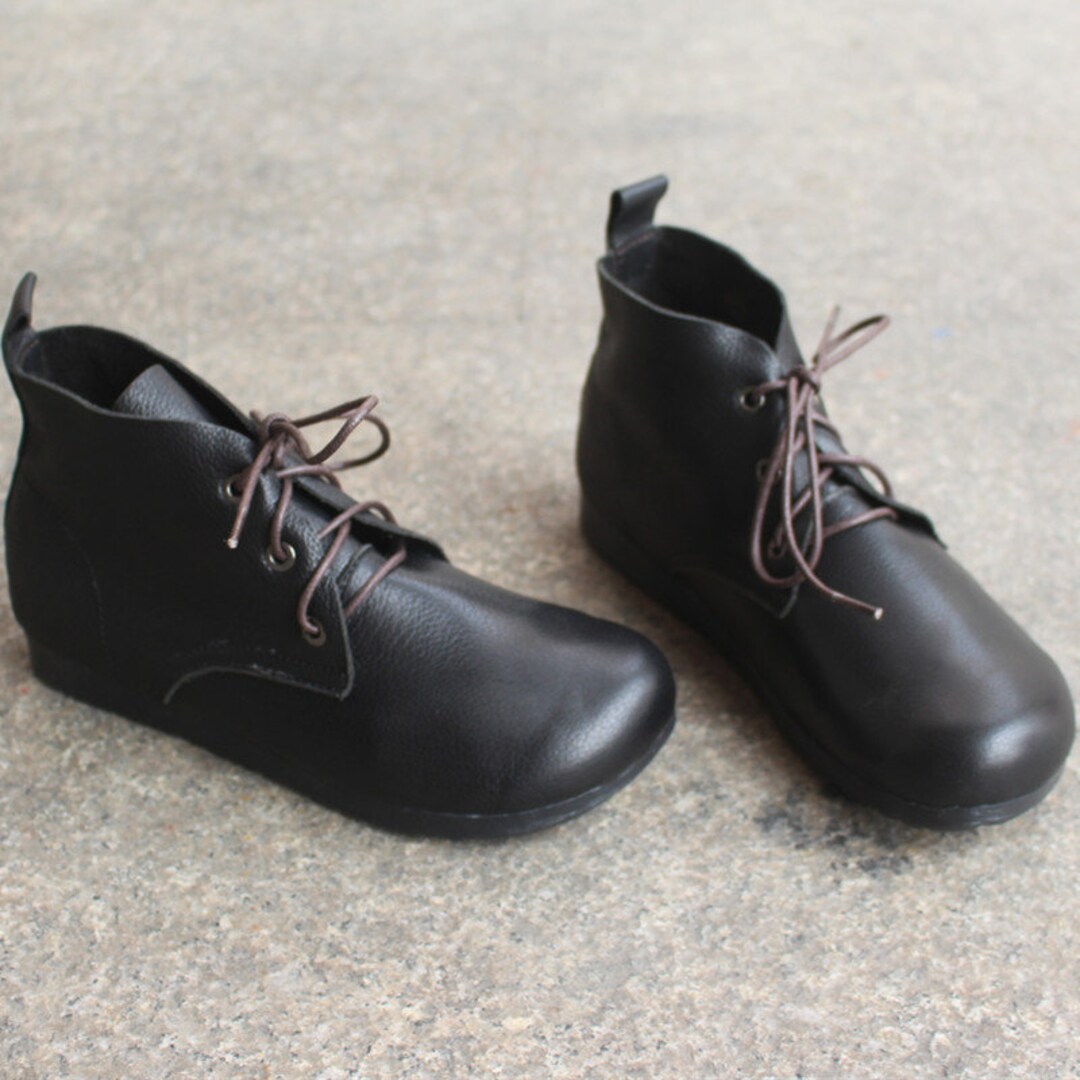 Handmade Women Leather Tie Shoes,ankle Boots,oxford Women Shoes, Retro