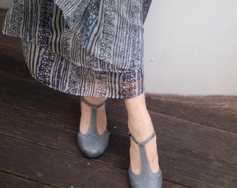 SLOUPLUS@  Handmade & Quality Women's Genuine Leather  Shoes, T Strap Shoes with 4cm Heel, Women's Leather Shoes, Mary Janes Shoes