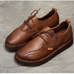 Women Leather Shoes, Leather Oxfords, Oxford Shoes, Soft Leather Shoes, Closed Shoes, Red Shoes, Brown Shoes image 8