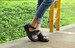 Handmade Women Black Leather Sandals,Oxford Retro Women platform,High Platform Flip Flops & Thongs 
