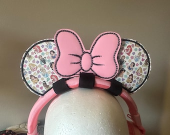 Princess Mouse ears for headphone with pink bow