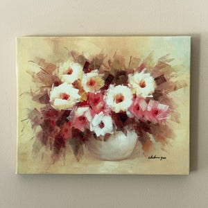 Small Floral Canvas Print: Romantic Impressionistic Flower Art