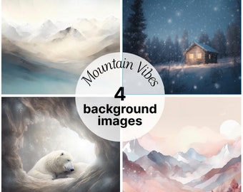 Mountain Vibes | Set of 4 Background Images | Commercial licence included