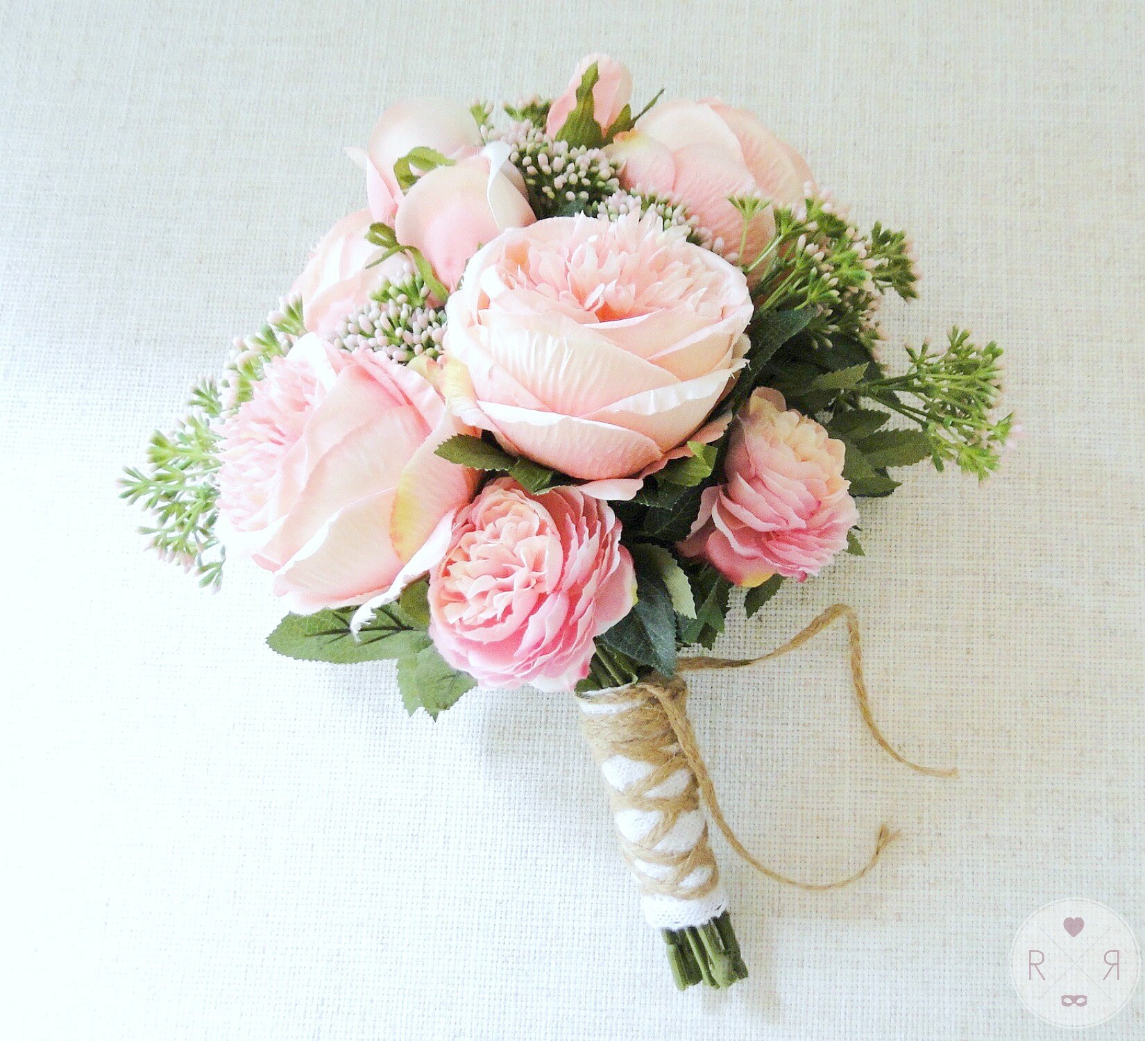 Wedding Bouquet Pink Roses Bridal Bouquet Boho Garden Etsy