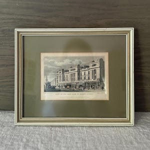 Antique 1827 Steel Engraving • Regent Street London • Framed Historic Print by W.H. Wallis • Genuine 19th Century Architecture Artwork