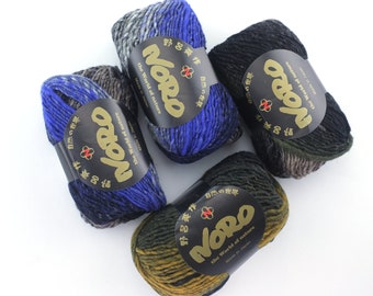 Noro Kureyon Color 283, Worsted Weight 100% Wool Knitting Yarn, olive, royal, gray