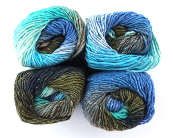 Noro Silk Garden Color 524, Silk Mohair Wool Aran Weight Knitting Yarn, turquoise, blue, fatigue