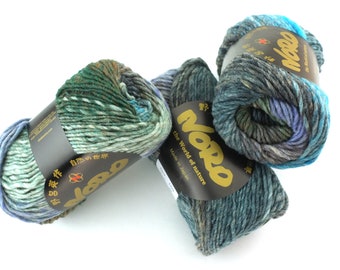 Noro Kureyon Color 150, Worsted Weight 100% Wool Knitting Yarn, grays, olive, teal