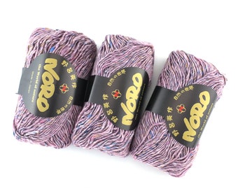 Noro Silk Garden Solo Color 84 Uda, Silk Mohair Wool Aran Weight Knitting Yarn, lilac-pink semi-solid