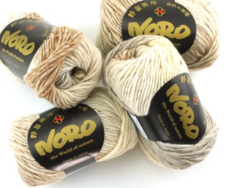 Noro Kureyon Color 211, Worsted Weight 100% Wool Knitting Yarn, off-white, beige, neutral