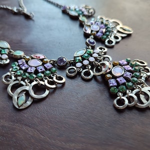 POGGI PARIS irisé Lumineux Spectaculaire Collier Vintage Français 