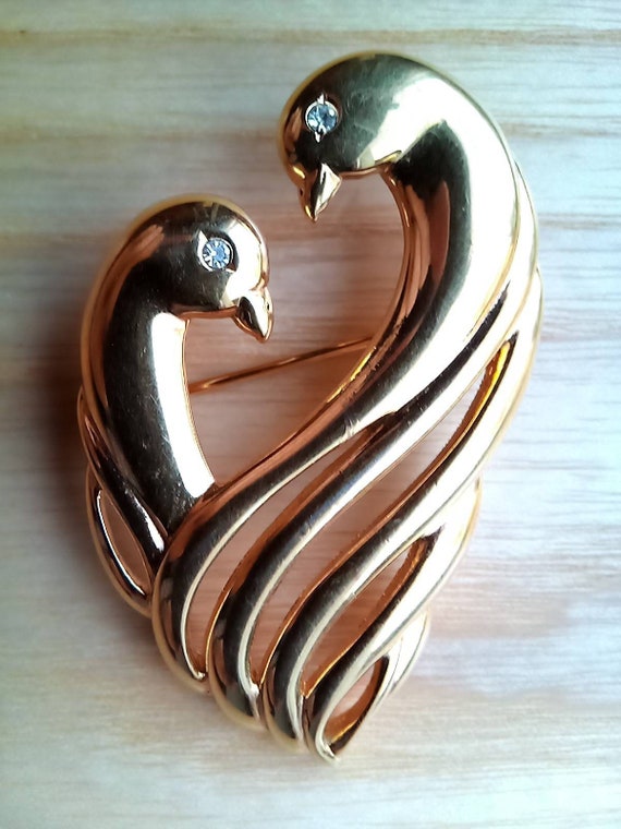 MONET Heart Couple Love loyalty Lucky charm Birds… - image 3