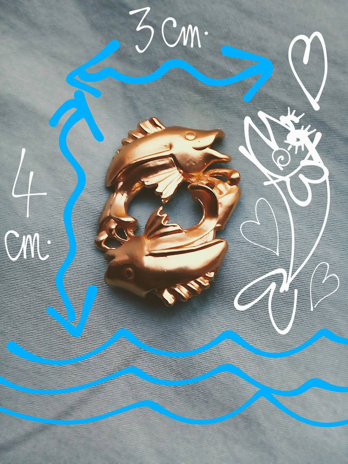 Zodiac Sign Fish Realistic Vintage Brooch Golden Alloy Pale Etsy New Zealand