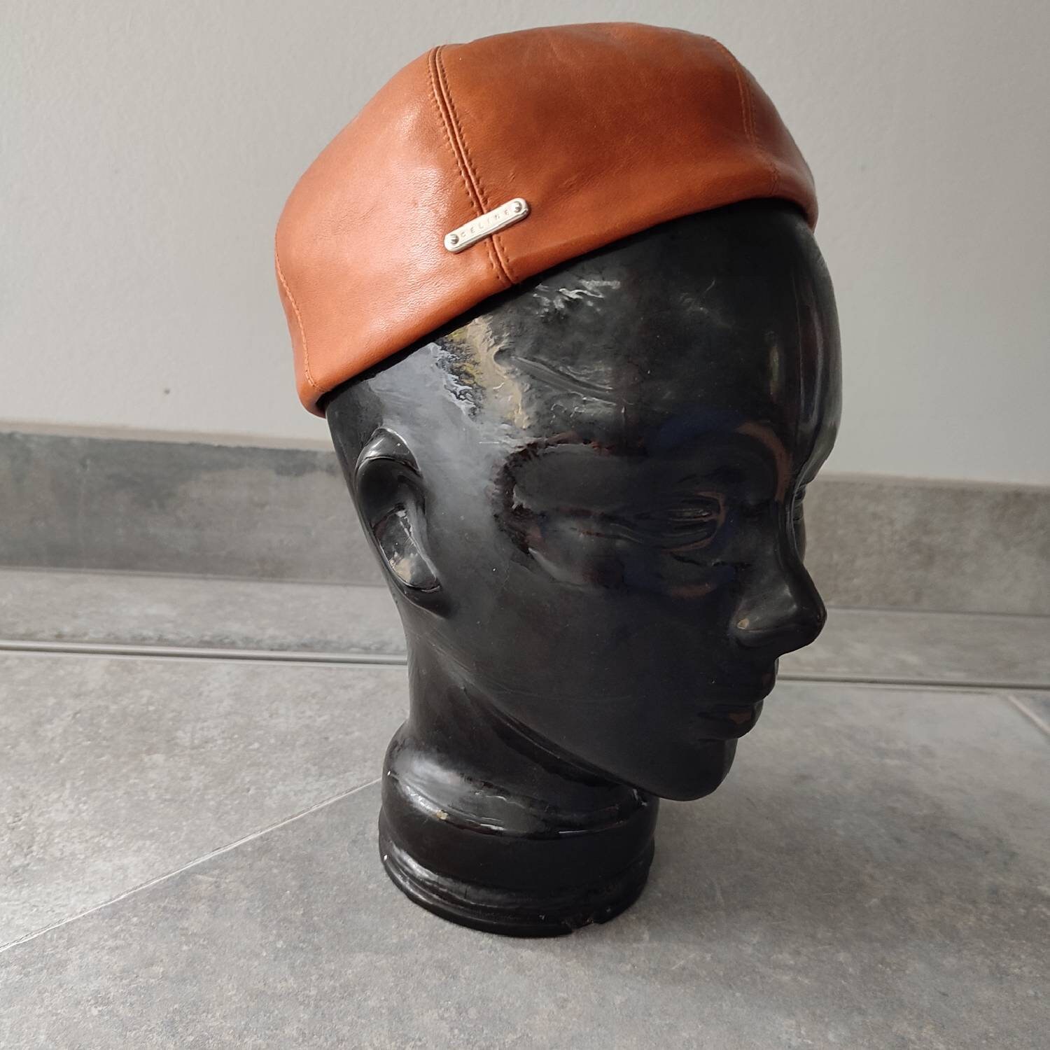 Celine Newsboy Leather Hat Celine Cotton Embroidered Pattern Baseball Cap w/ Tags  main image 3