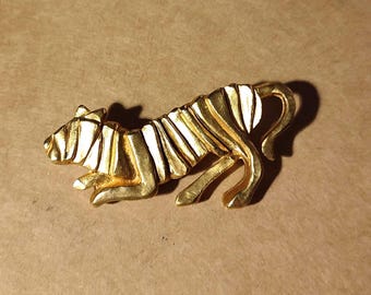 BALA BOOSTE Brooch Turtle, tiger, faithful dog Snowy, horse, elephant - Gold metal Signed Bala Boosté Paris New York - Vintage year 1980
