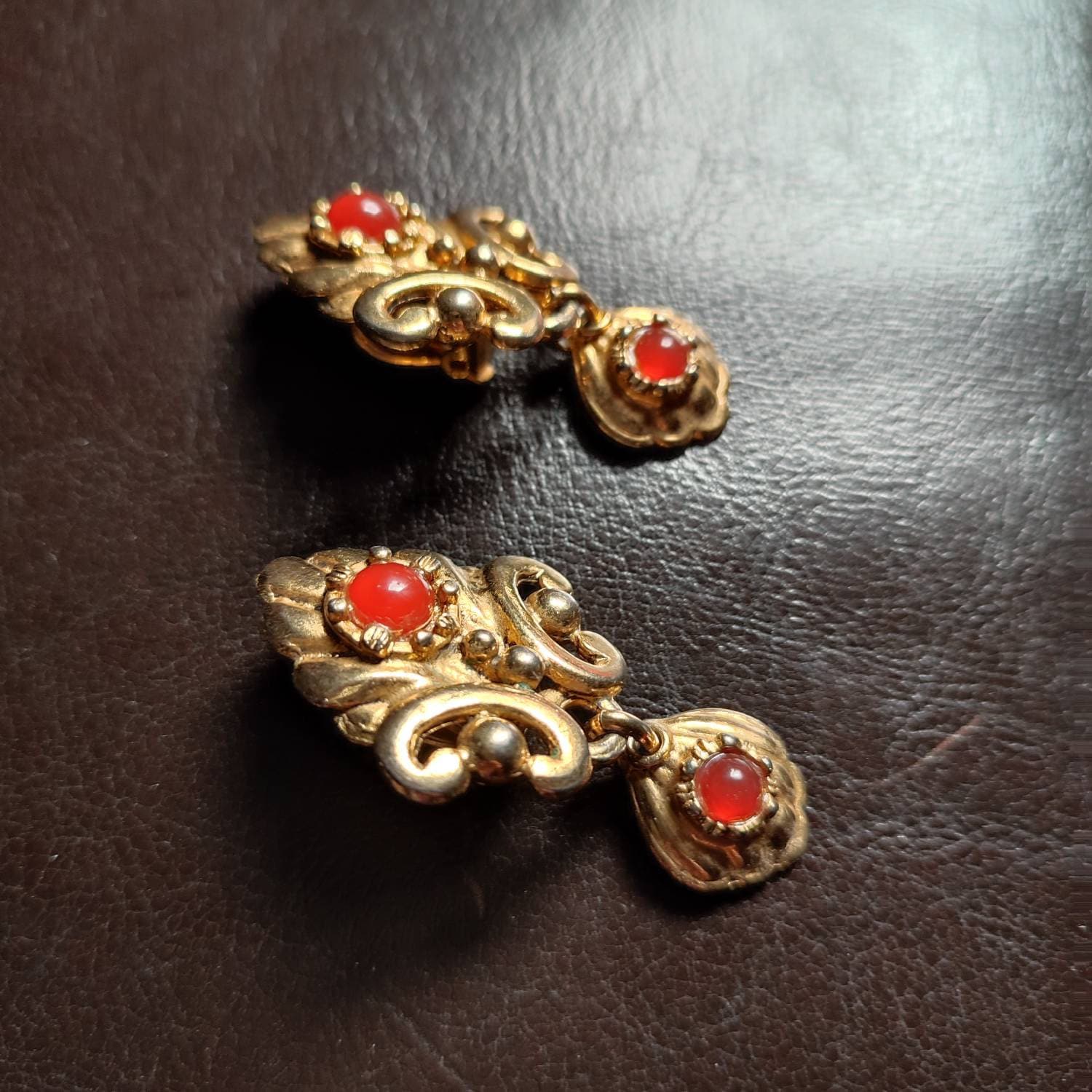పగడాల కమ్మలు//red beads earrings collections//new designs 2022//with  weight. - YouTube
