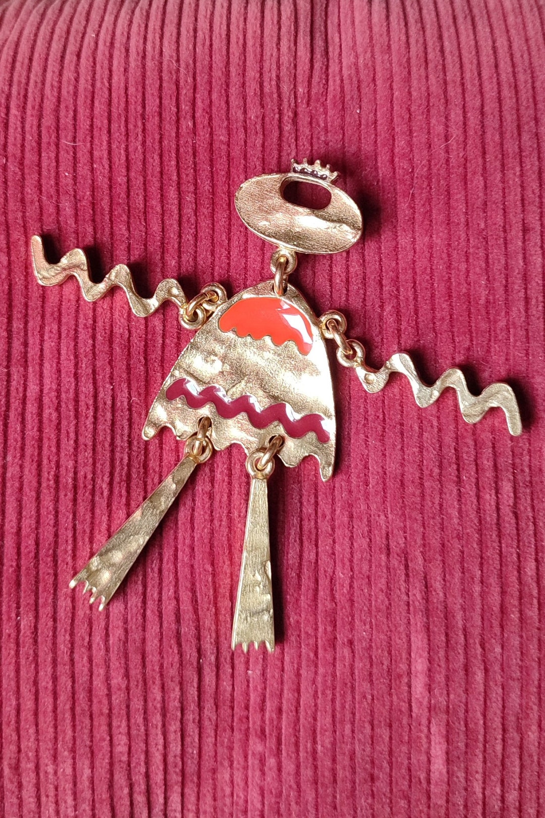 Broche Vintage Biche De Bere Style Moderniste - Numérotée 28/147 - Occasion Bon état