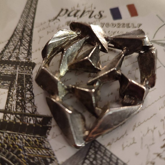 Broche Vintage Argentée Signée Bala Boosté - Bijou Ancien, Bon état | Accessoire Mode Rétro