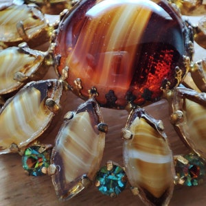 Boucles D'oreilles Clips Vintage 'Western Germany' - Perles De Verre Sur Laiton