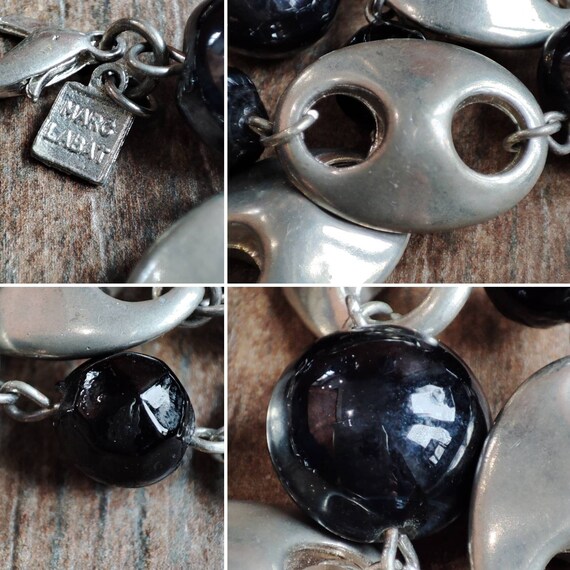 MARC LABAT Steel + Black Vintage necklace Long ne… - image 6