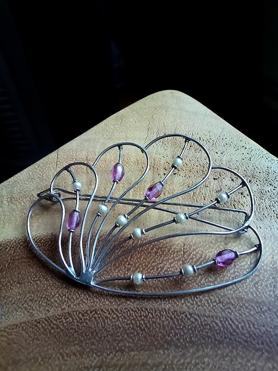 1900 アールヌーボーの見事なヘアバレッタ スタイル ジュエル  