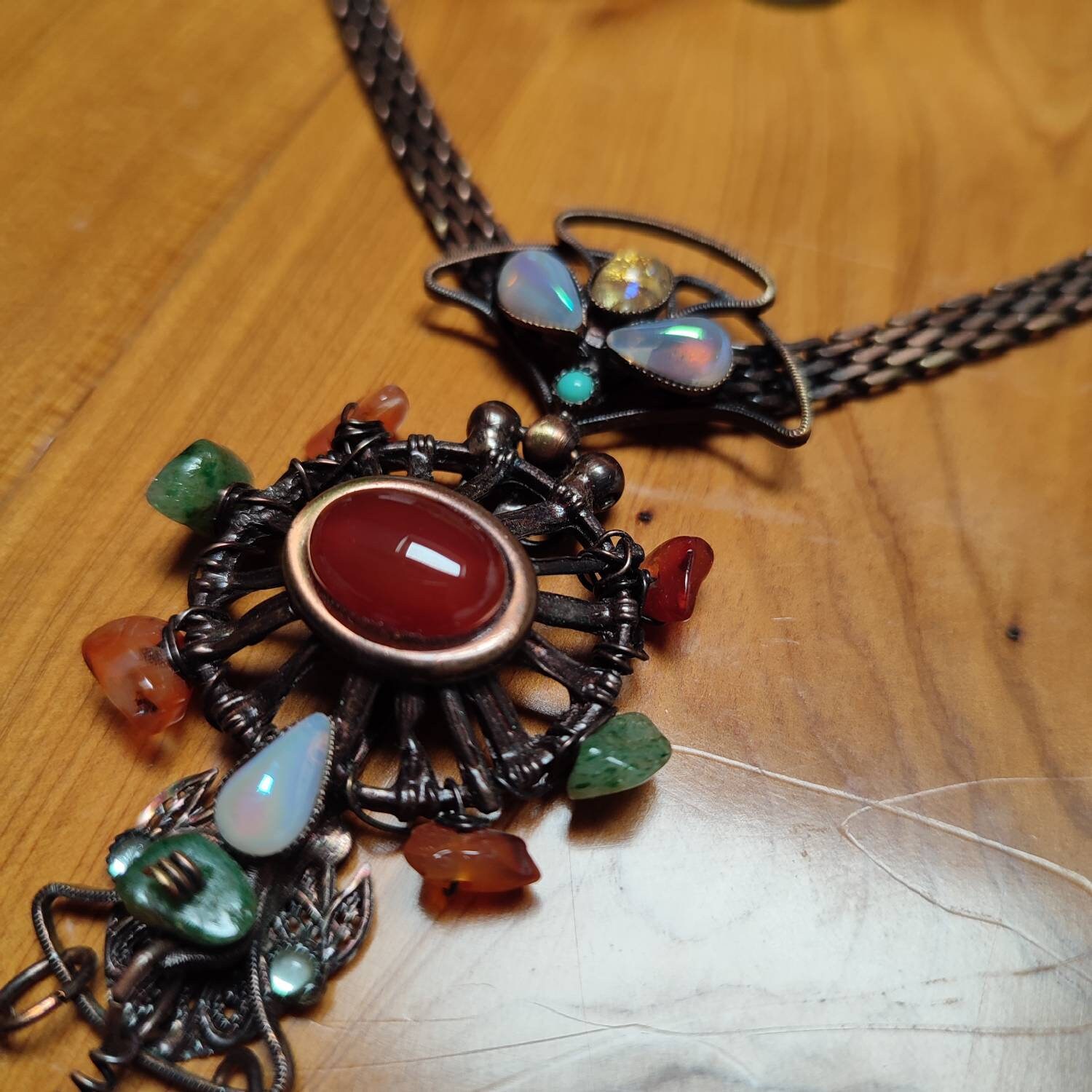 Alexa LECOMTE AL France Unique Artistic Signed Necklace, Cabochon 