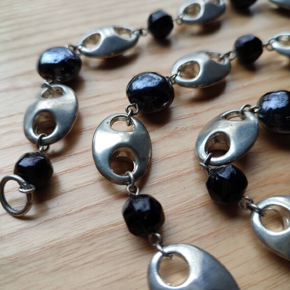 MARC LABAT Steel + Black Vintage necklace Long ne… - image 8