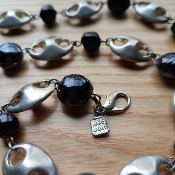 MARC LABAT Steel + Black Vintage necklace Long ne… - image 2