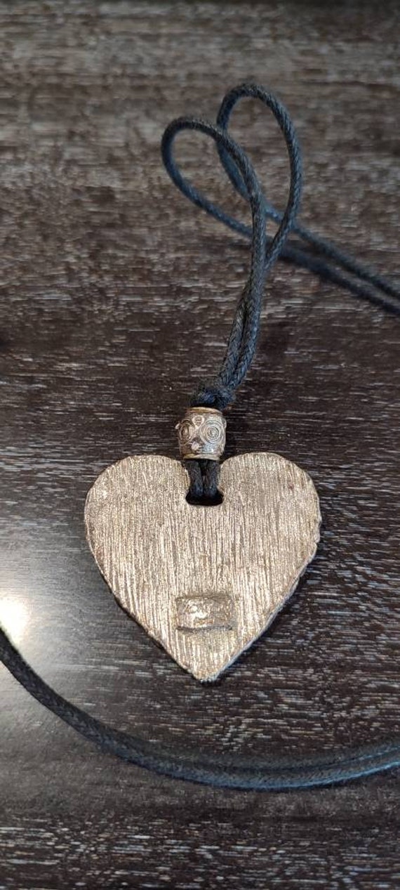 JACKY DE G. Paris Heart Pendant on vintage black … - image 10