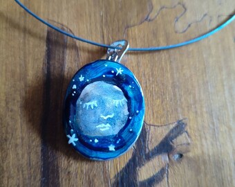 Grigri Art Lucky charm designer jewelry luck, positive attitude - Artist Necklace on Vintage LydieLYK RécupArt Mam&#39;zelle Lucky Charm