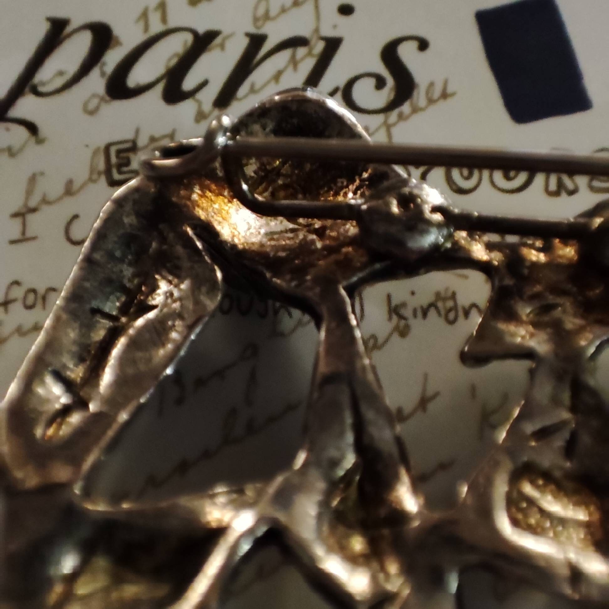 Broche Vintage Argentée Signée Bala Boosté - Occasion Bon état Général - Bijou Ancien