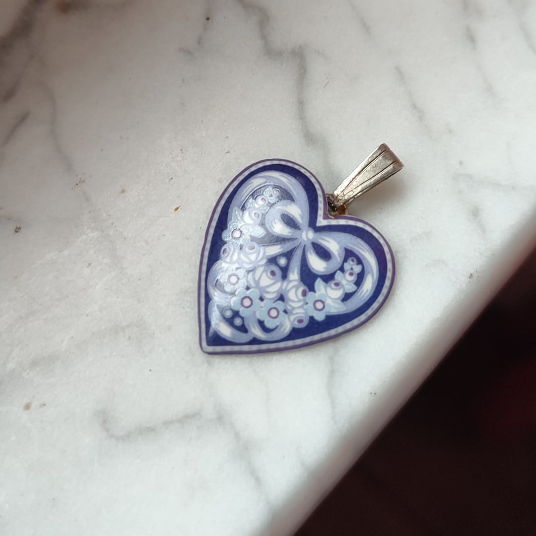 Pendentif émaillé Des Années 70 - Bijou Vintage - Occasion (état à Vérifier)