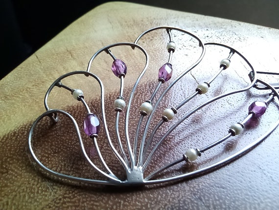 1900 アールヌーボーの見事なヘアバレッタ スタイル ジュエル  