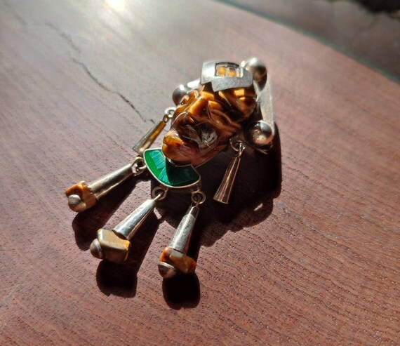 Broche Et Pendentif En Argent Massif Sterling - Motifs Inca, Aztèque, Maya - Occasion En Bon état