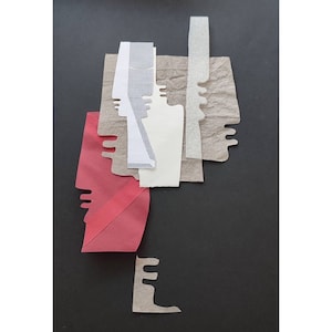 Carta riciclata artistica ecologica ritagliata busta ricevuta carta da lucido rossa imballaggio pacco originale Arte fatta a mano Pezzo unico FRANCIA LydieLYK